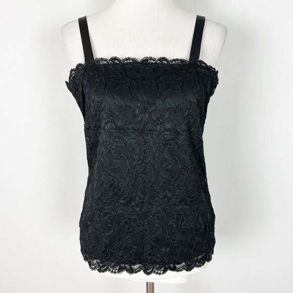 Coldwater Creek Tops - Y2K Coldwater Creek Black Floral Lace Cami Tank Top Fairy Grunge Size Small Wome